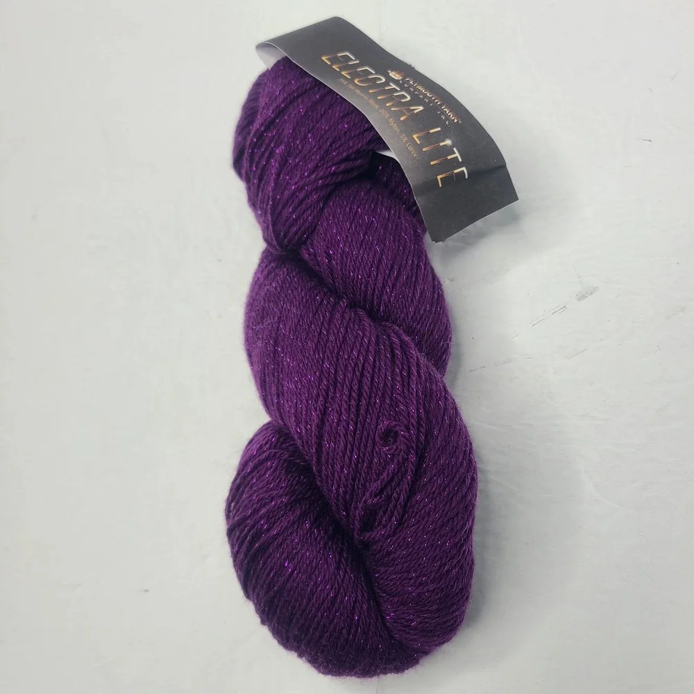 Plymouth Yarn Violet Color Merino Wool‎ Nylon Lurex 100g 425yds